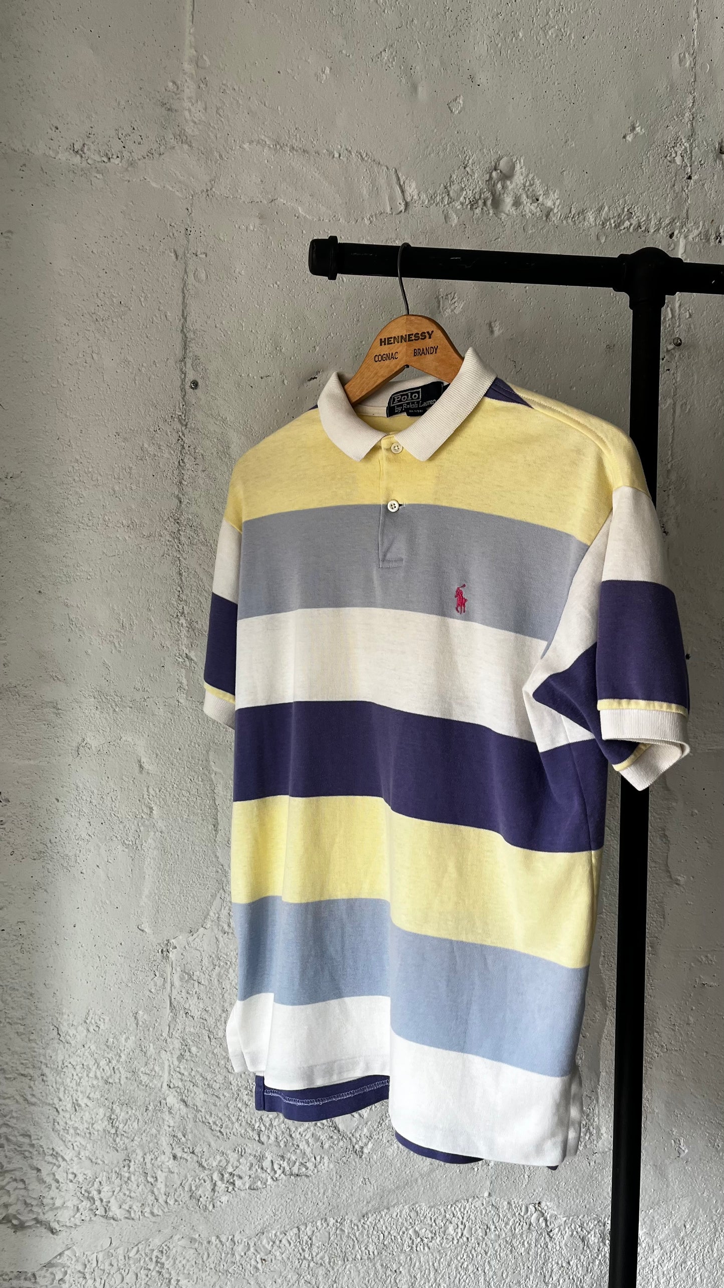 Stripey Polo (USA Made), Sz M, 1980s