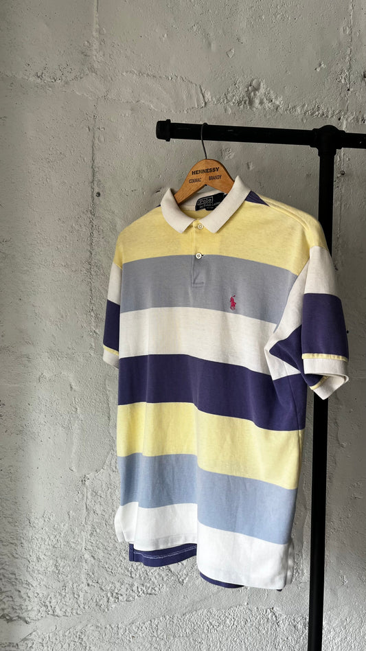 Stripey Polo (USA Made), Sz M, 1980s