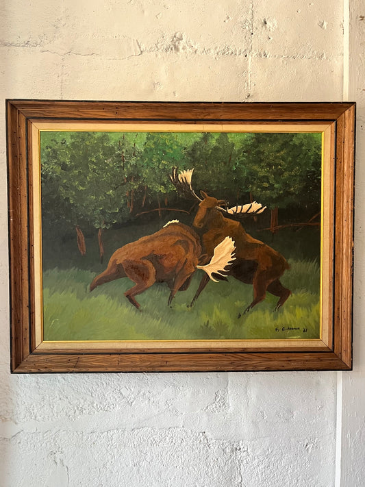 Dueling Moose Painting, 1961