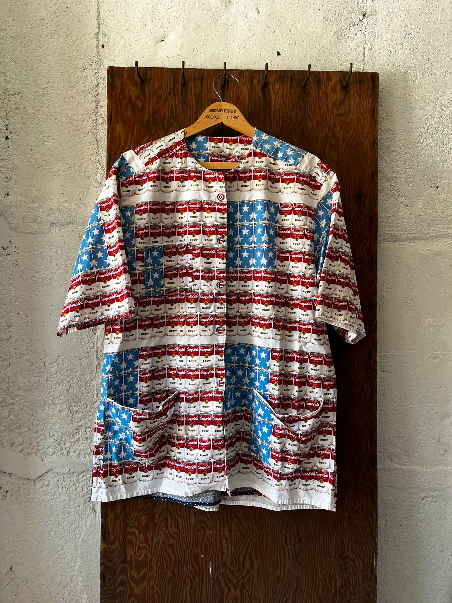 Homemade Campbell Soup Shirt, Sz L, 1970s