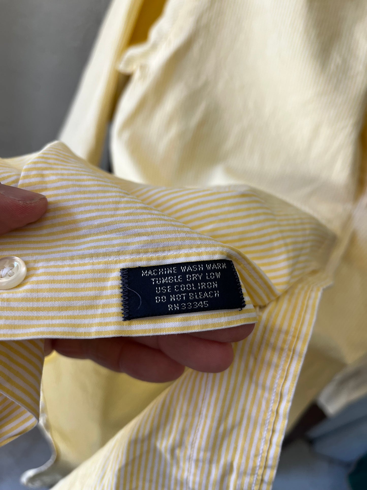 J Press Yellow + White Stripe, Sz M/L, 1990s