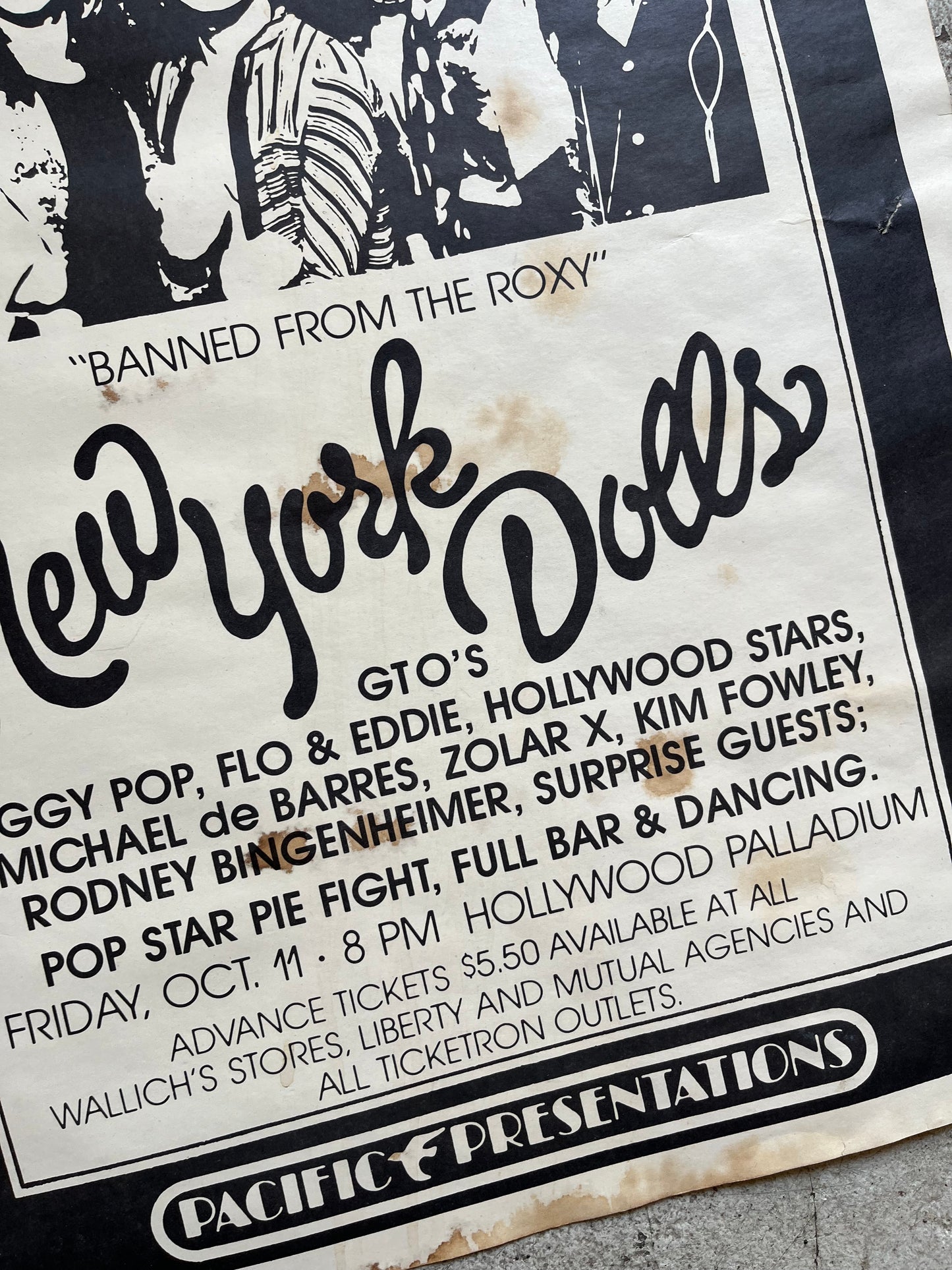 New York Dolls Flyer ft. GTOs, Iggy Pop 1974