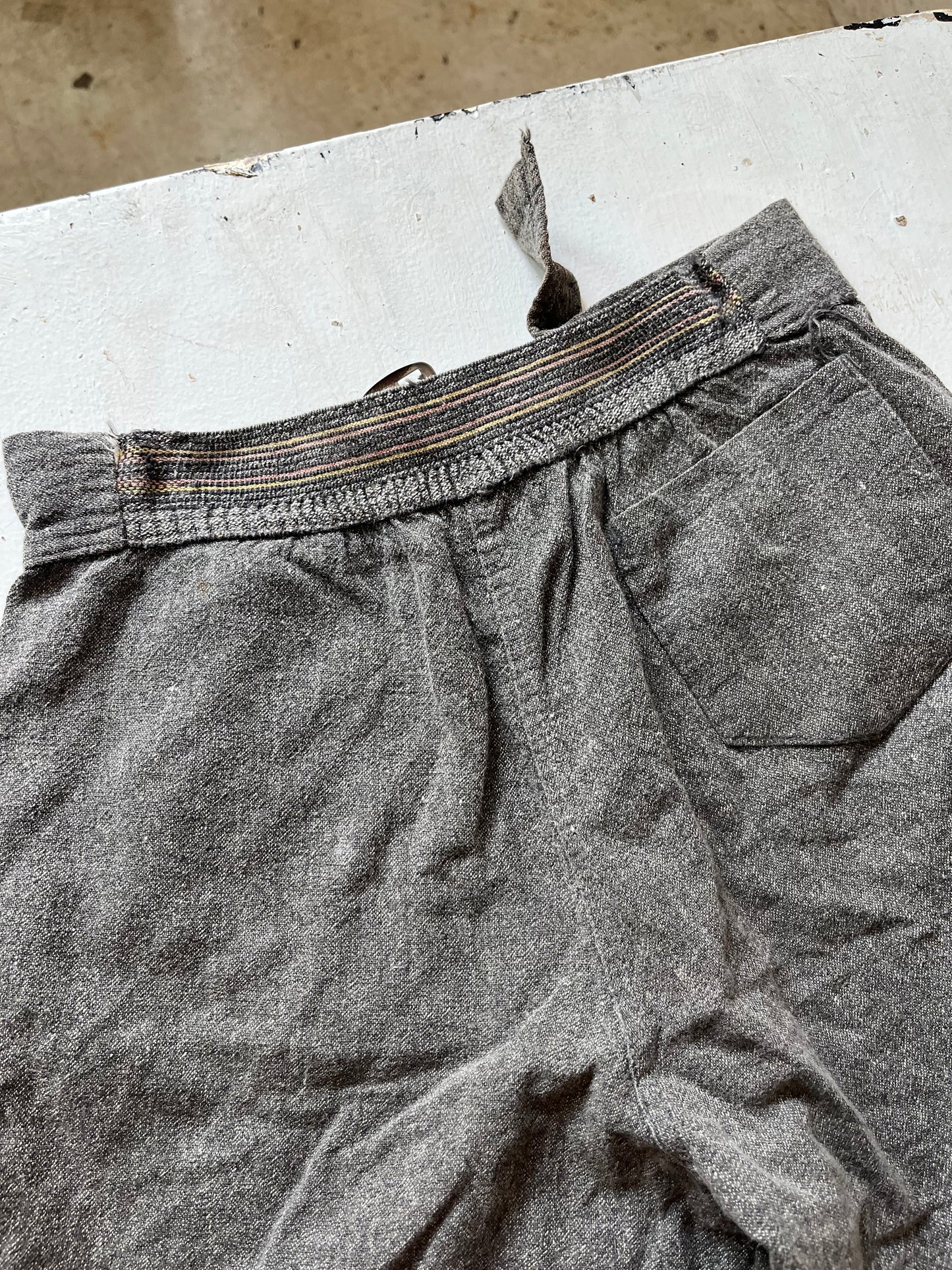 Salt and Pepper Gym Shorts (2), 22"W , 1930s