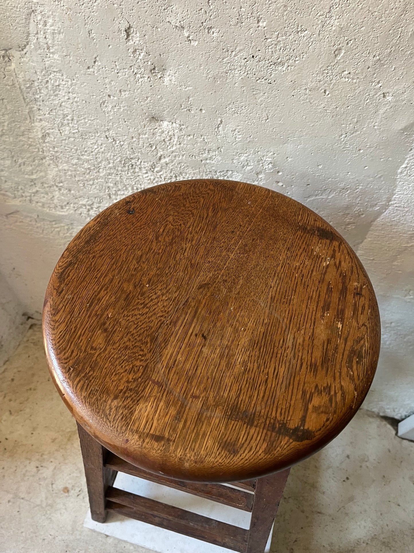 Oak Mission Stool, 1910s (NYC Delivery Only, No Shipping)
