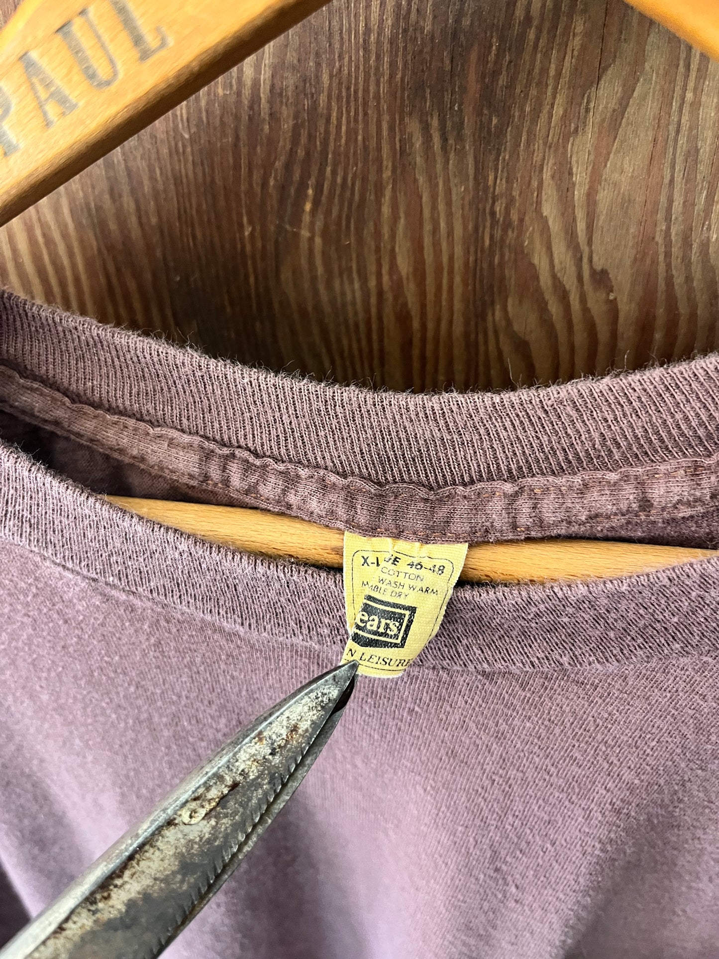 Dusty Plum Pocket T, Sz L, 1990s
