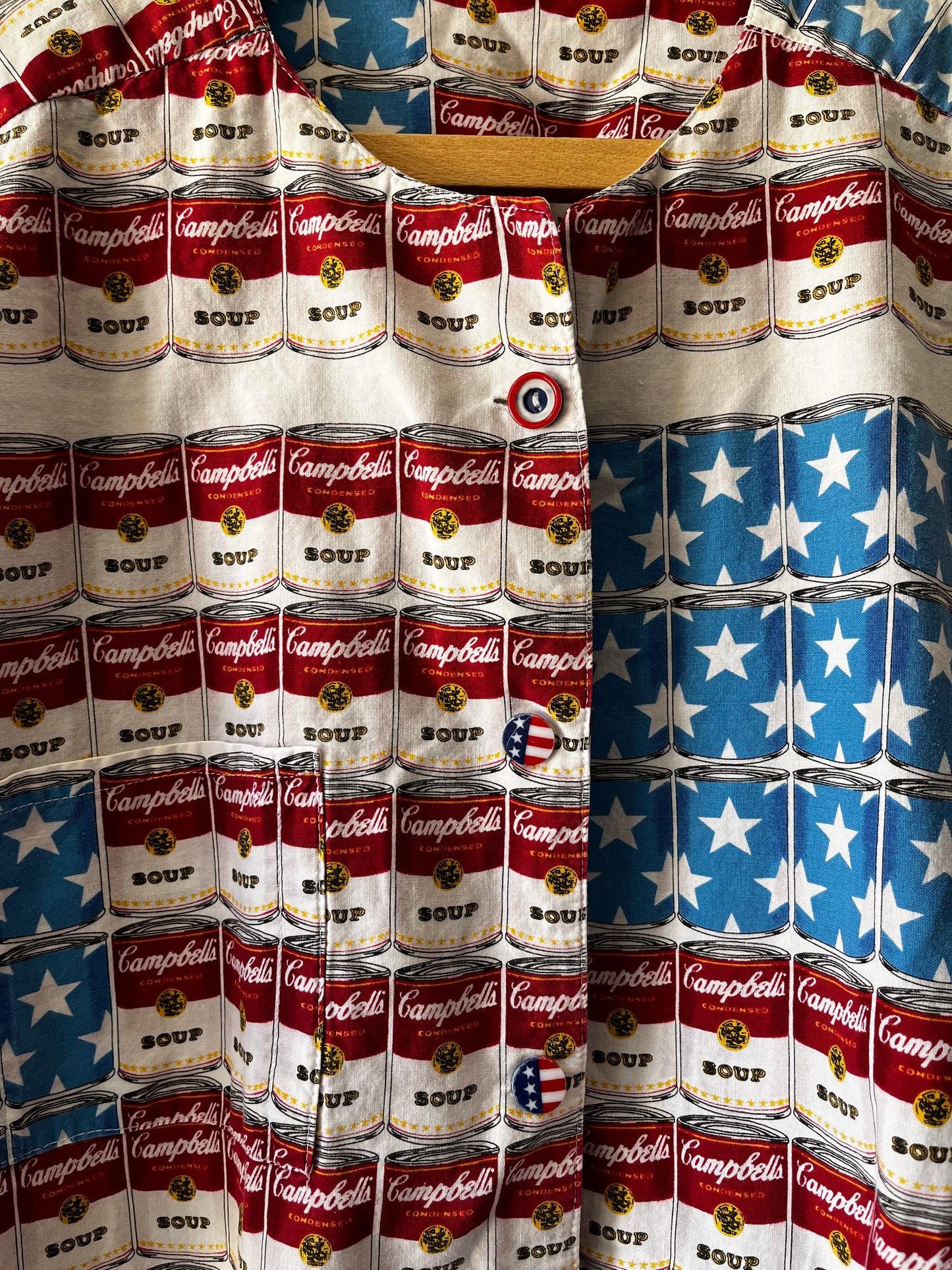 Homemade Campbell Soup Shirt, Sz L, 1970s