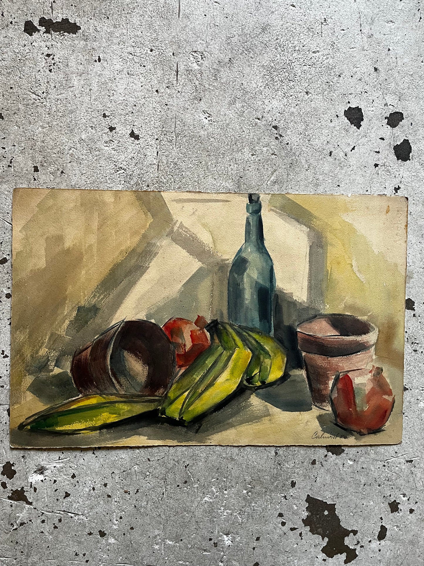 Fruit Still Life With Angular Bananas, 1950s