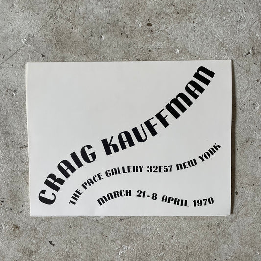 Craig Kauffman at Pace Gallery Invite, 1970