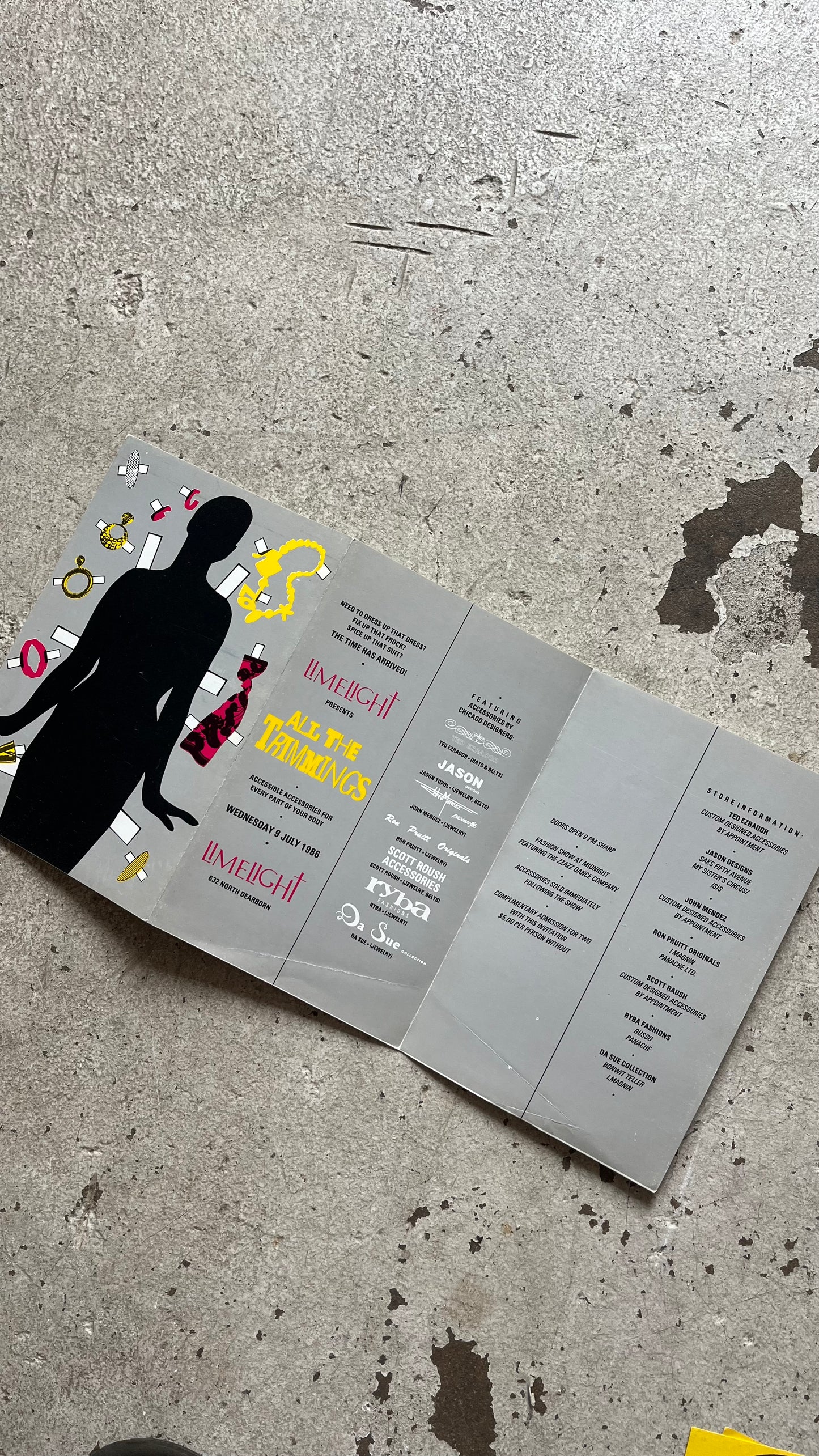 Limelight Chicago Fashion Invite, 1986