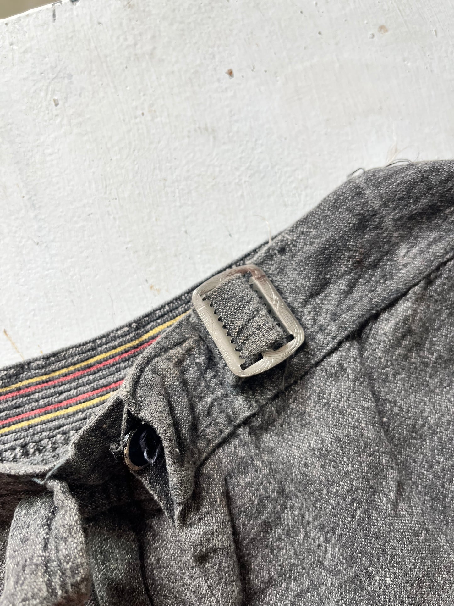 Salt and Pepper Gym Shorts, 23" W , 1930s