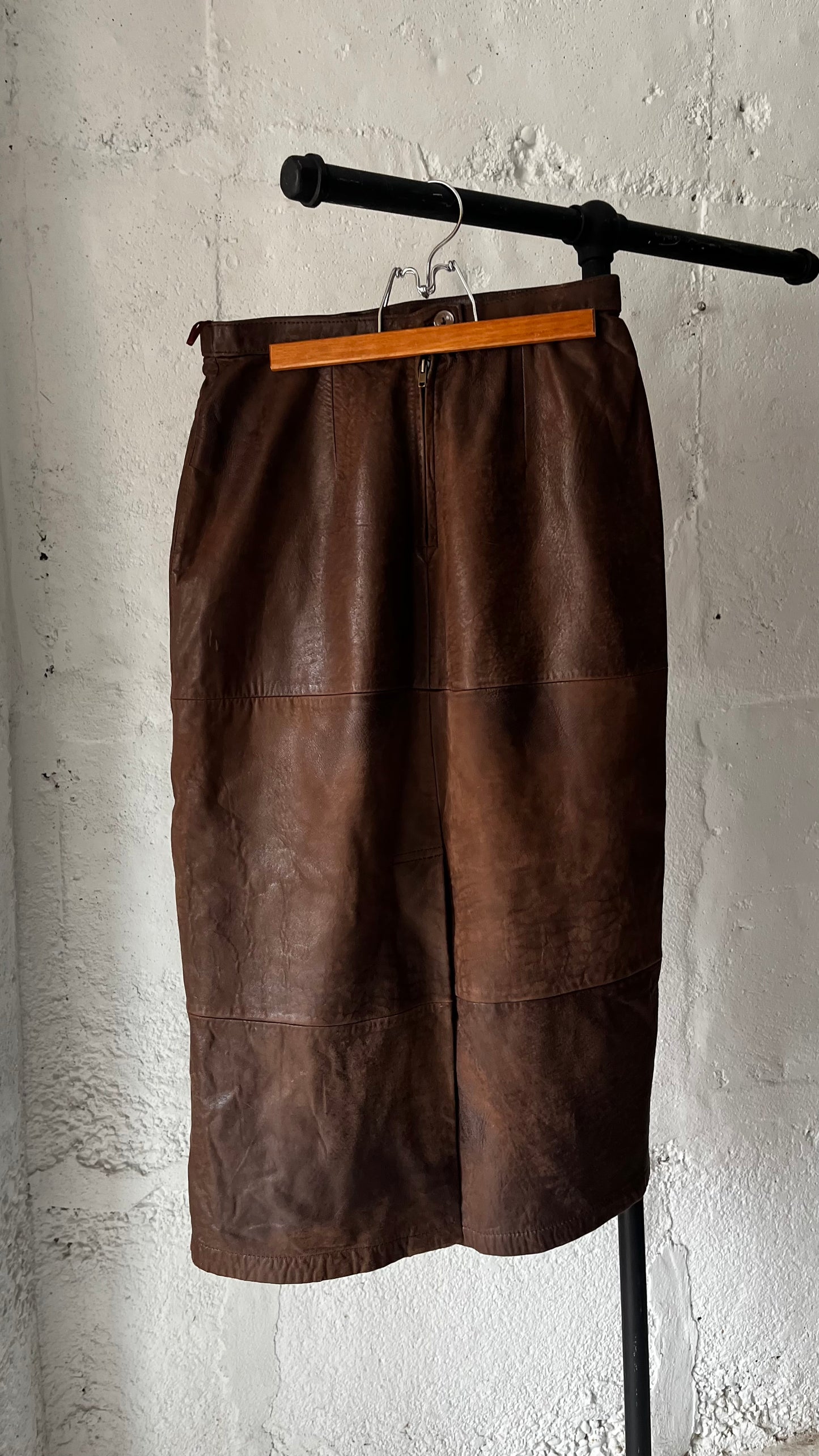 Banana Republic Leather Skirt, 29” W, 1980s