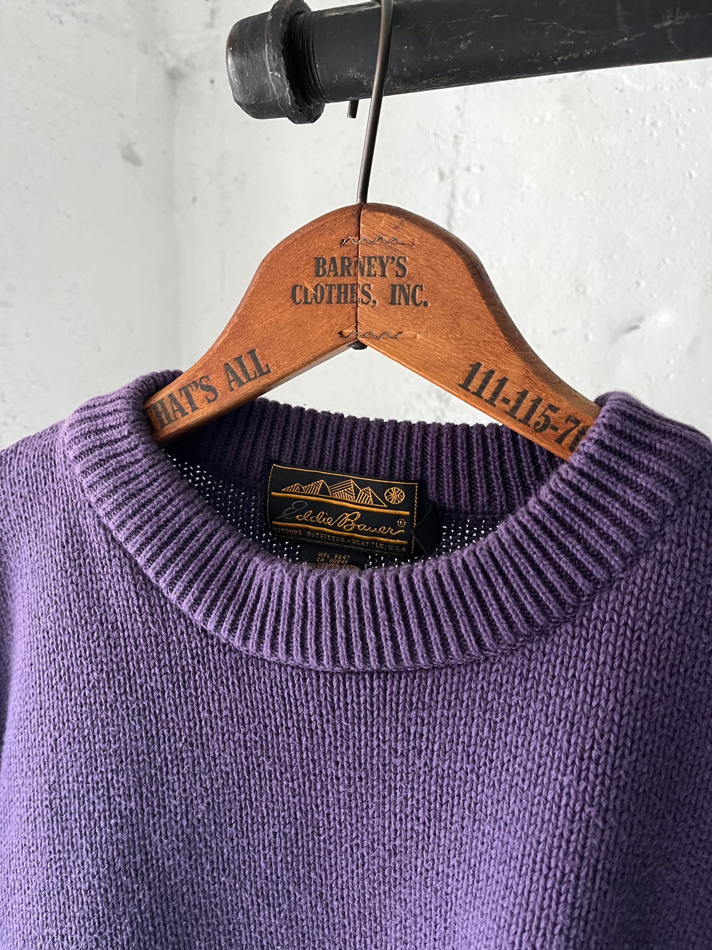 Eddie Bauer Purple Knit, Sz L, 1990s