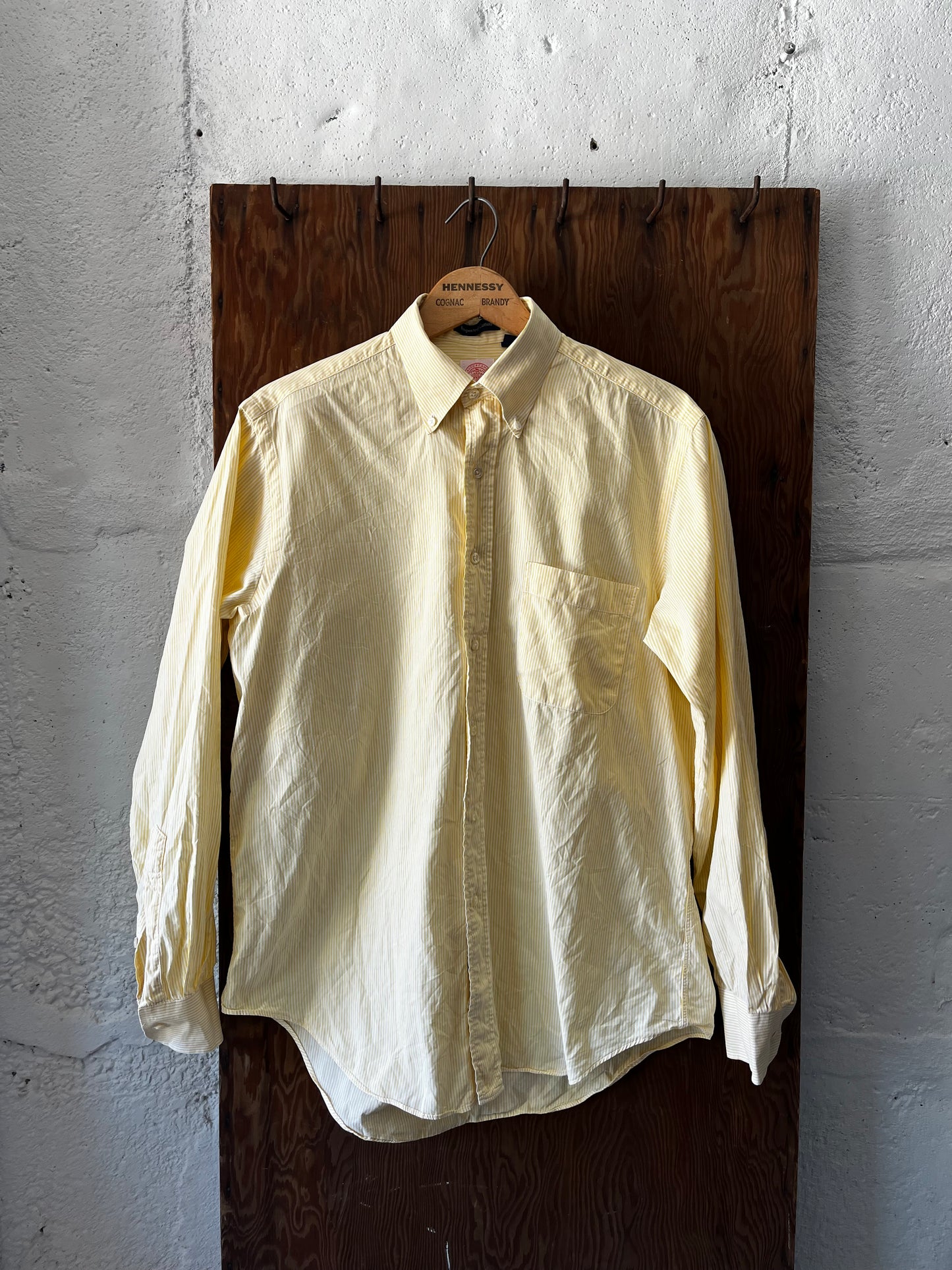 J Press Yellow + White Stripe, Sz M/L, 1990s