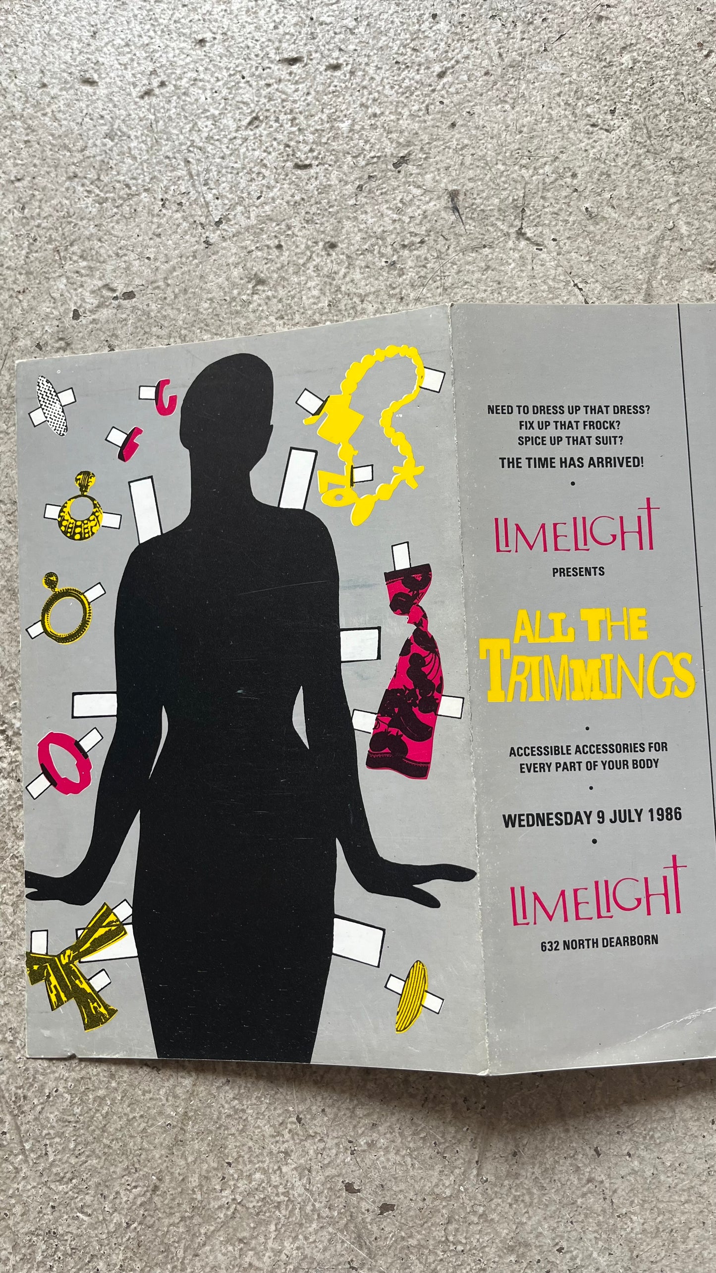 Limelight Chicago Fashion Invite, 1986