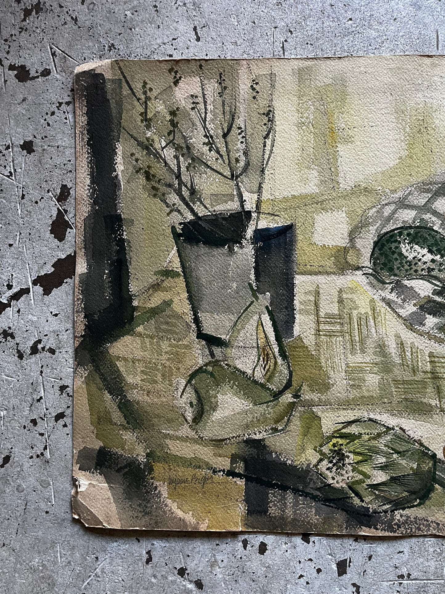 Still Life With Artichokes and Pear, 1950s