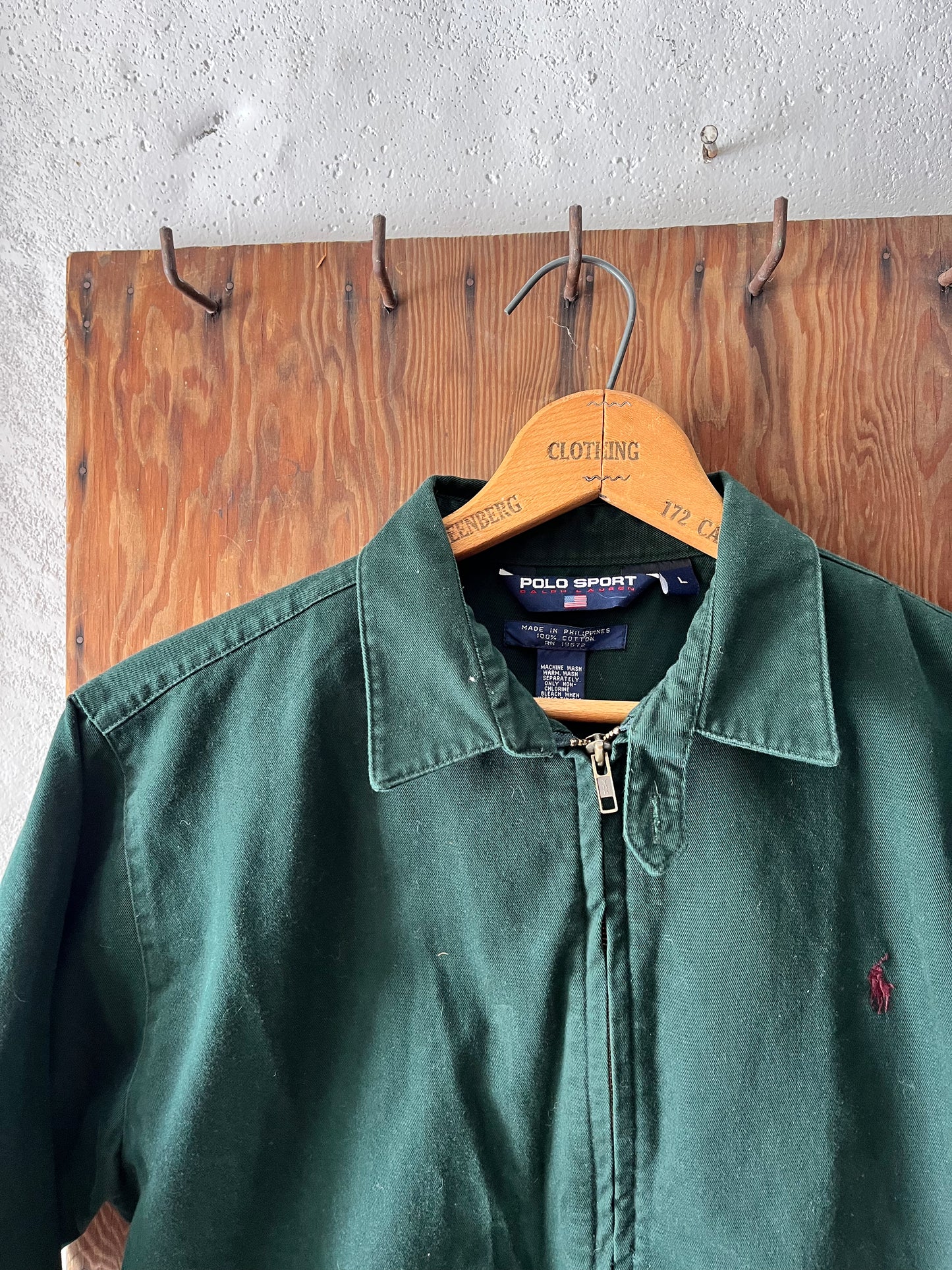 Polo Sport Hunter Green Harrington, Sz L, 1990s