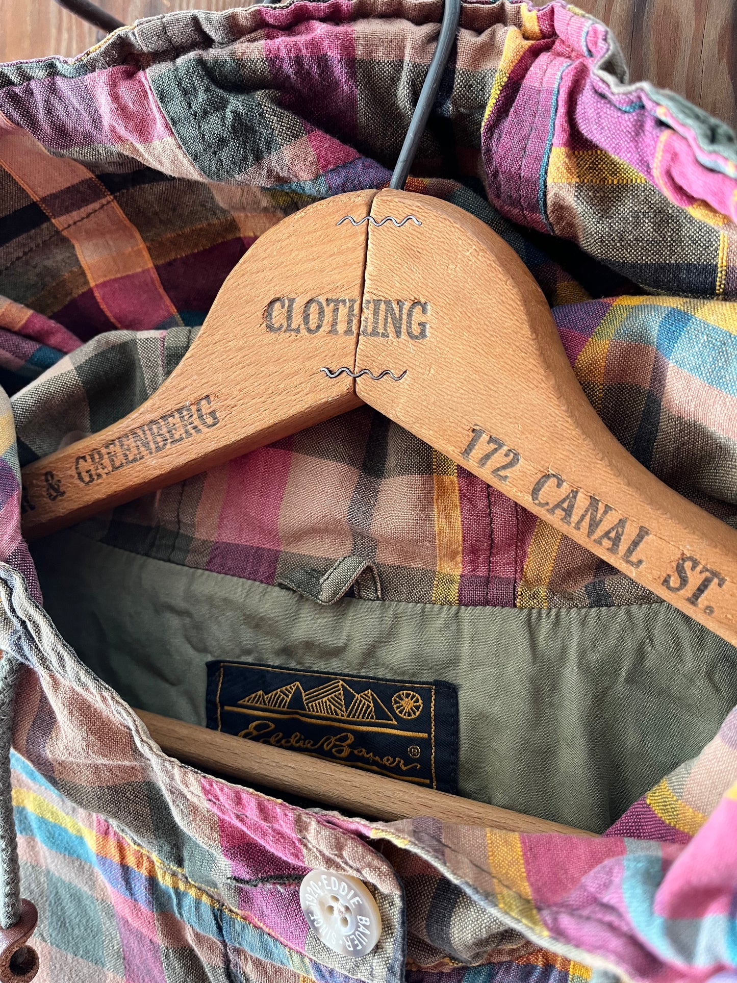 Eddie Bauer Madras Coat, Sz L, 1990s