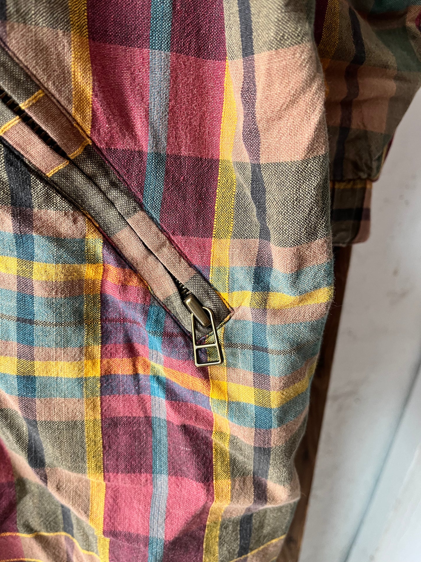 Eddie Bauer Madras Coat, Sz L, 1990s