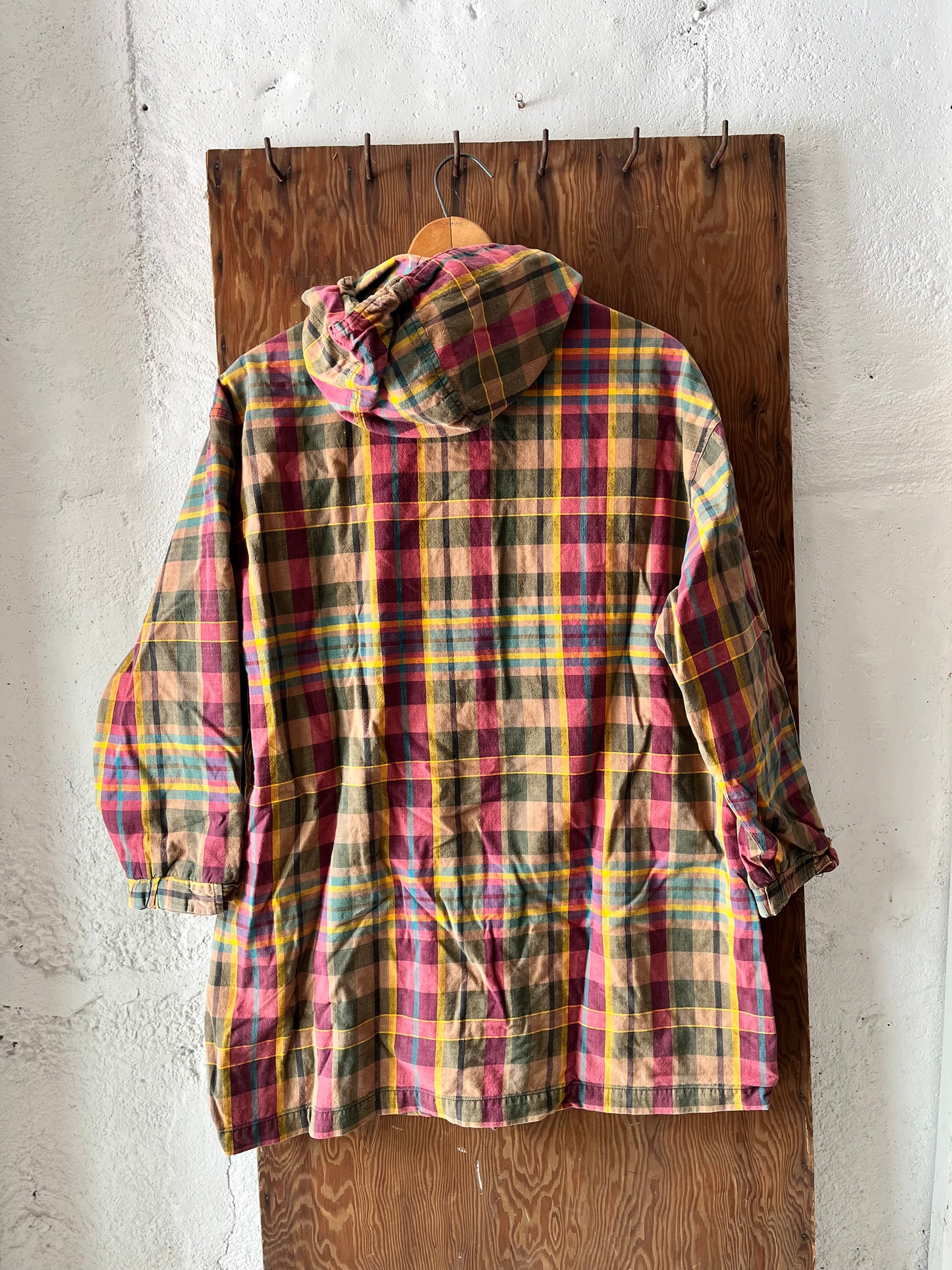 Eddie Bauer Madras Coat, Sz L, 1990s