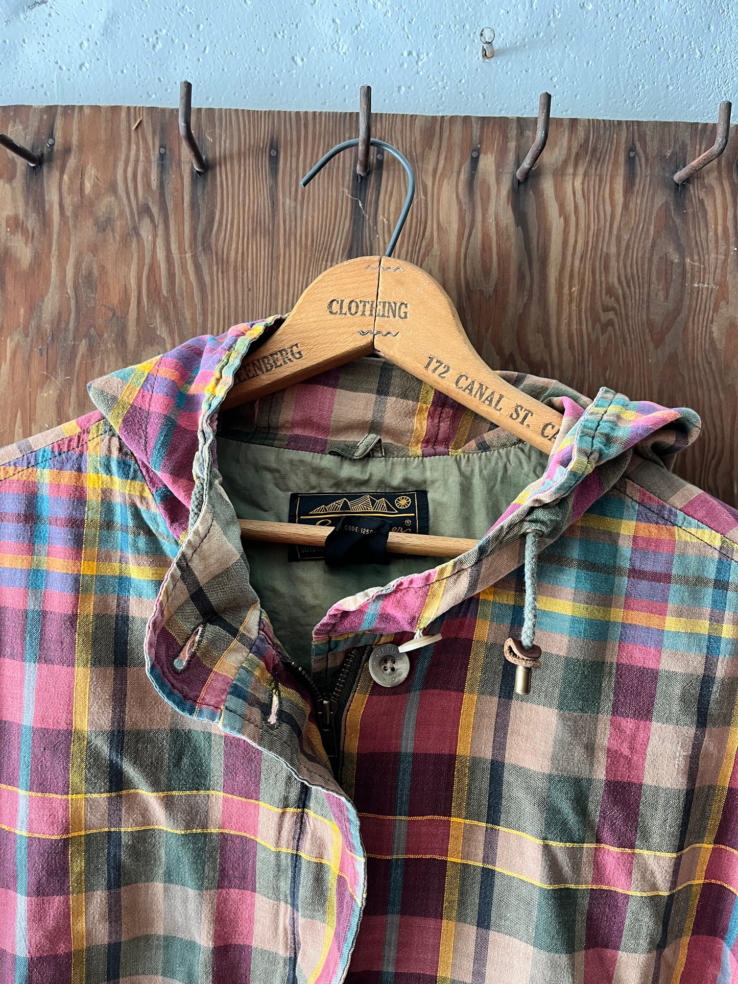 Eddie Bauer Madras Coat, Sz L, 1990s