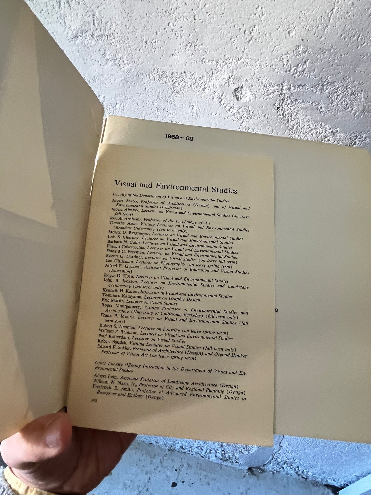 Harvard Visual Arts Course Catalogue, 1968-1969