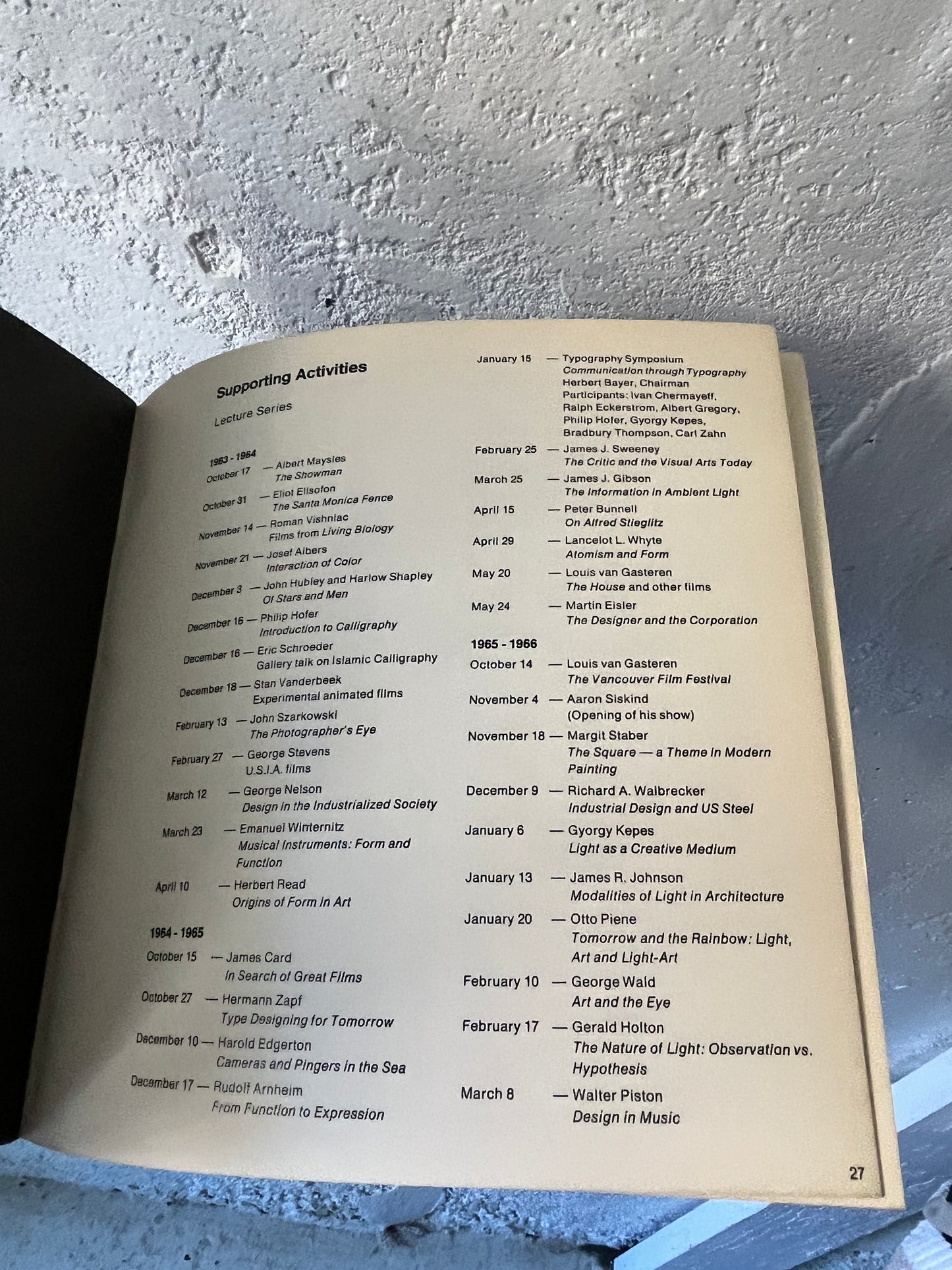 Harvard Visual Arts Course Catalogue, 1968-1969