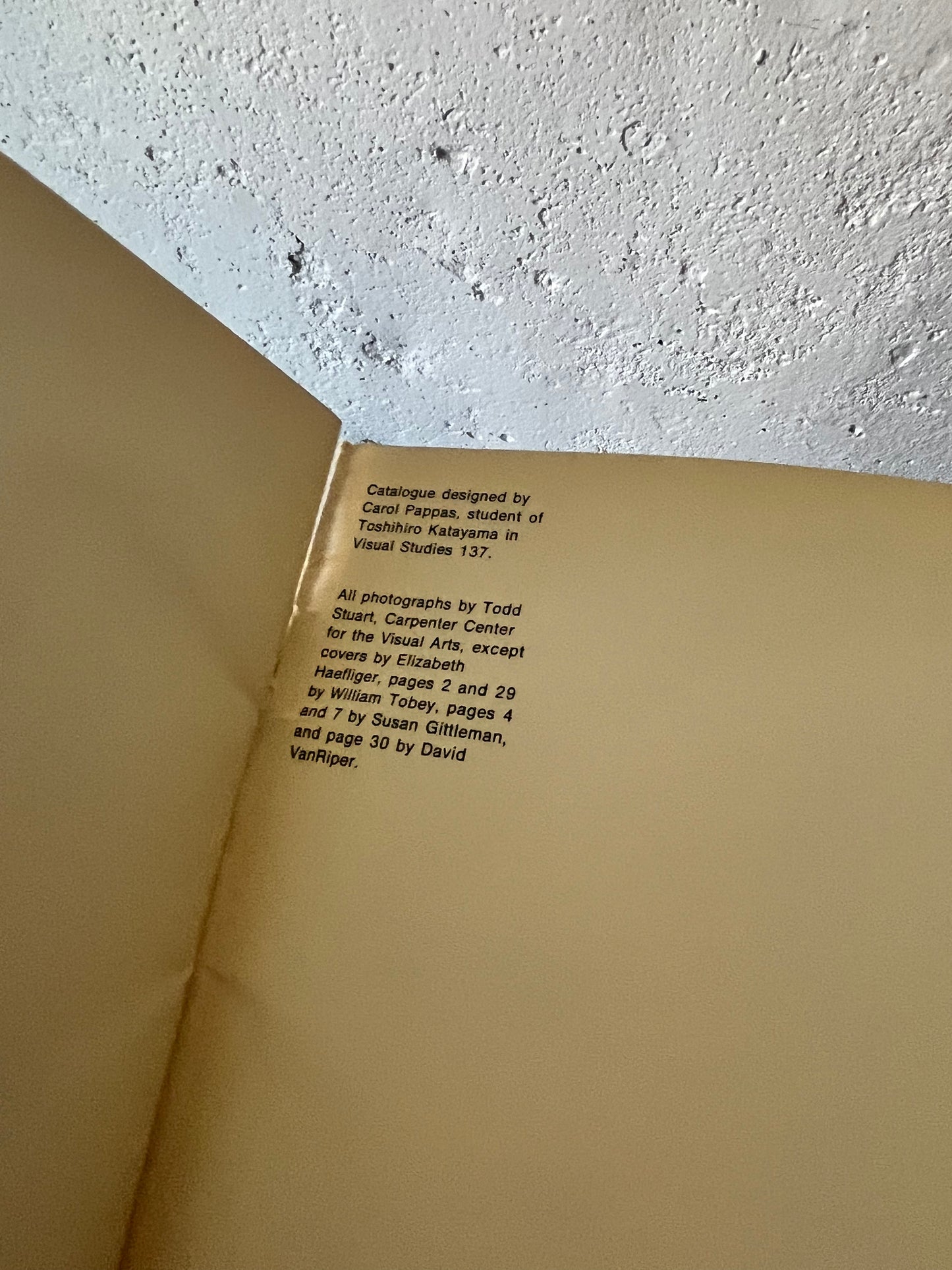 Harvard Visual Arts Course Catalogue, 1968-1969