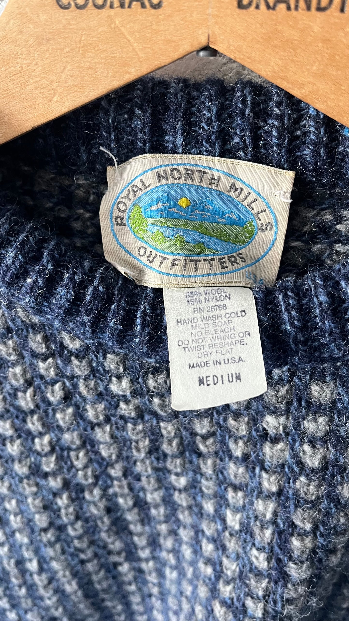 Birdseye Knit Sweater, Sz L, 1980s