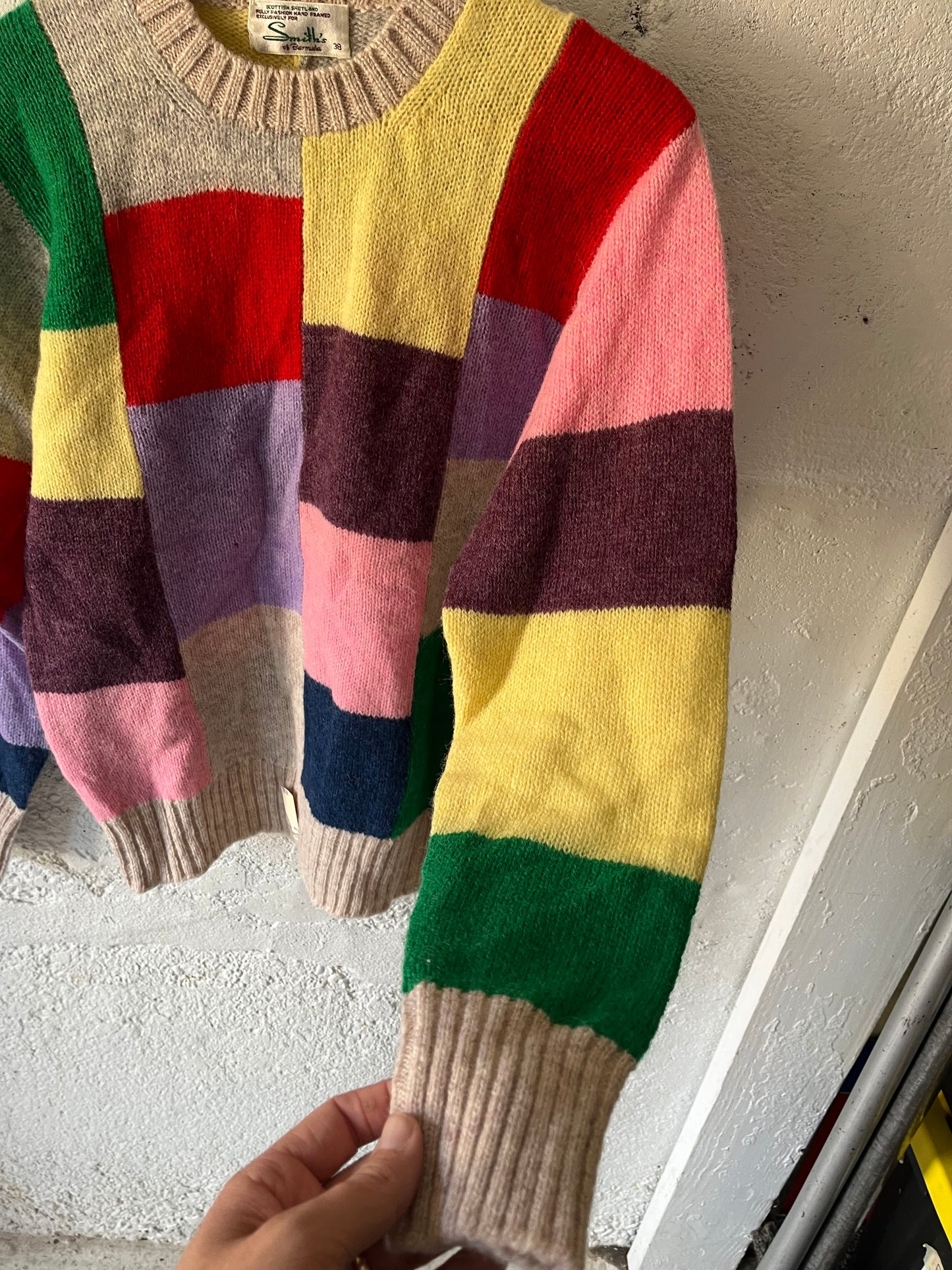 Colorblock Shetland, Sz M, 1970s