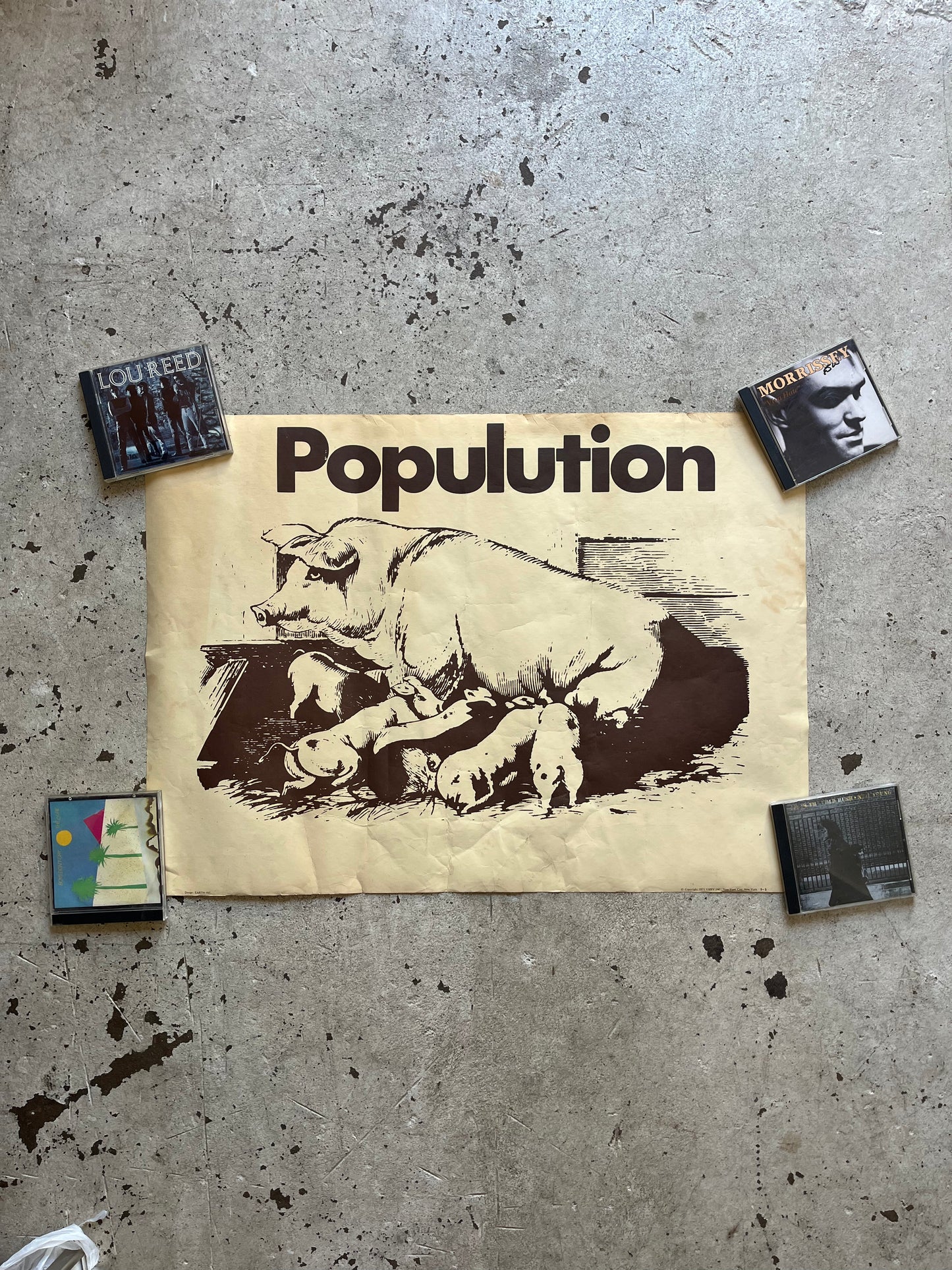Populution [Yippies] Lithograph, 1970s