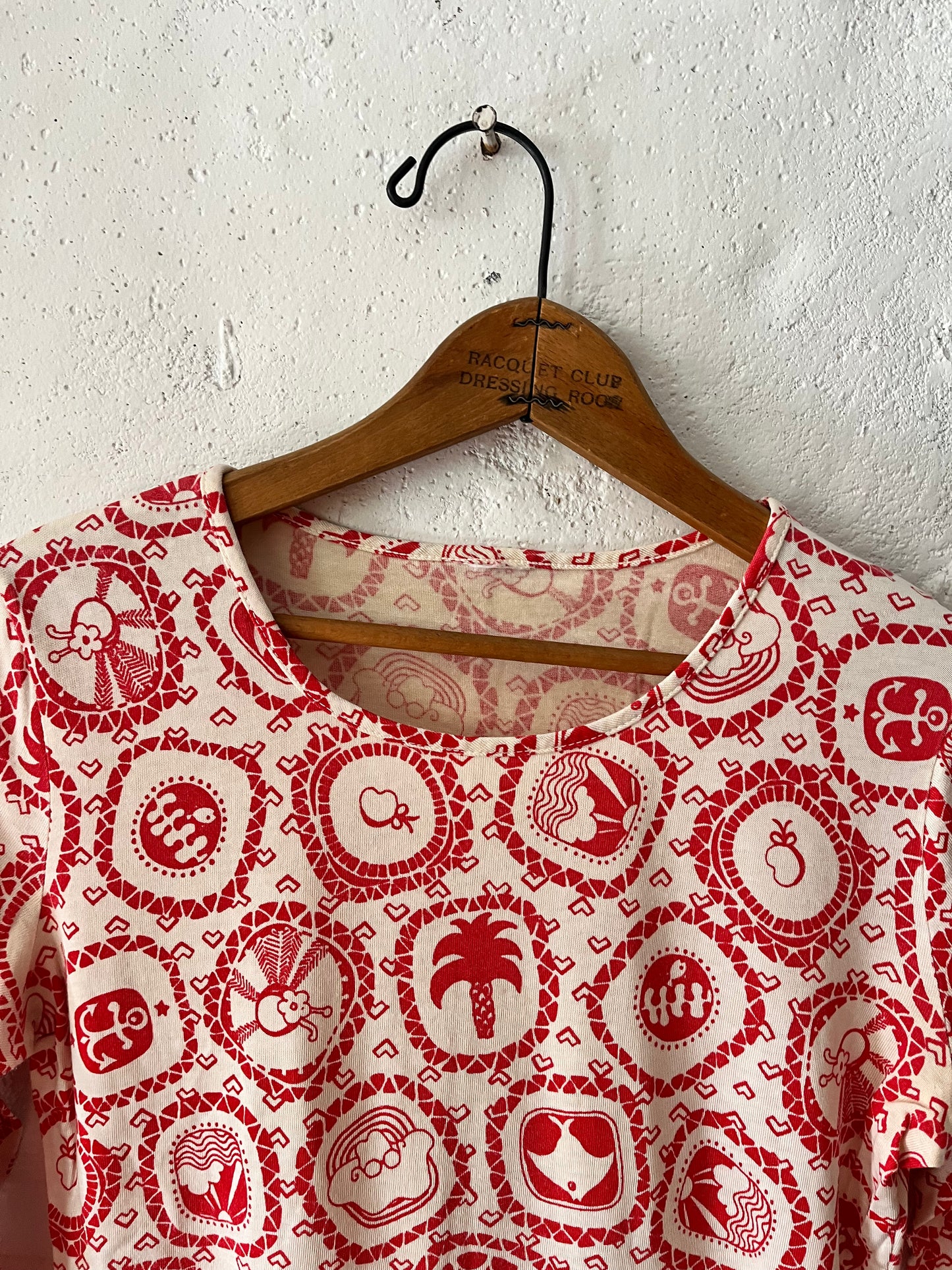 All Over Print Nautical/Psychedelic Shirt, Sz M, 1970s