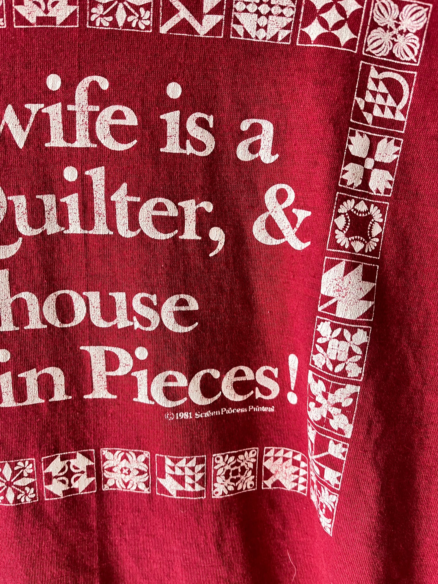 Quiltling (Maroon), Sz L, 1980s