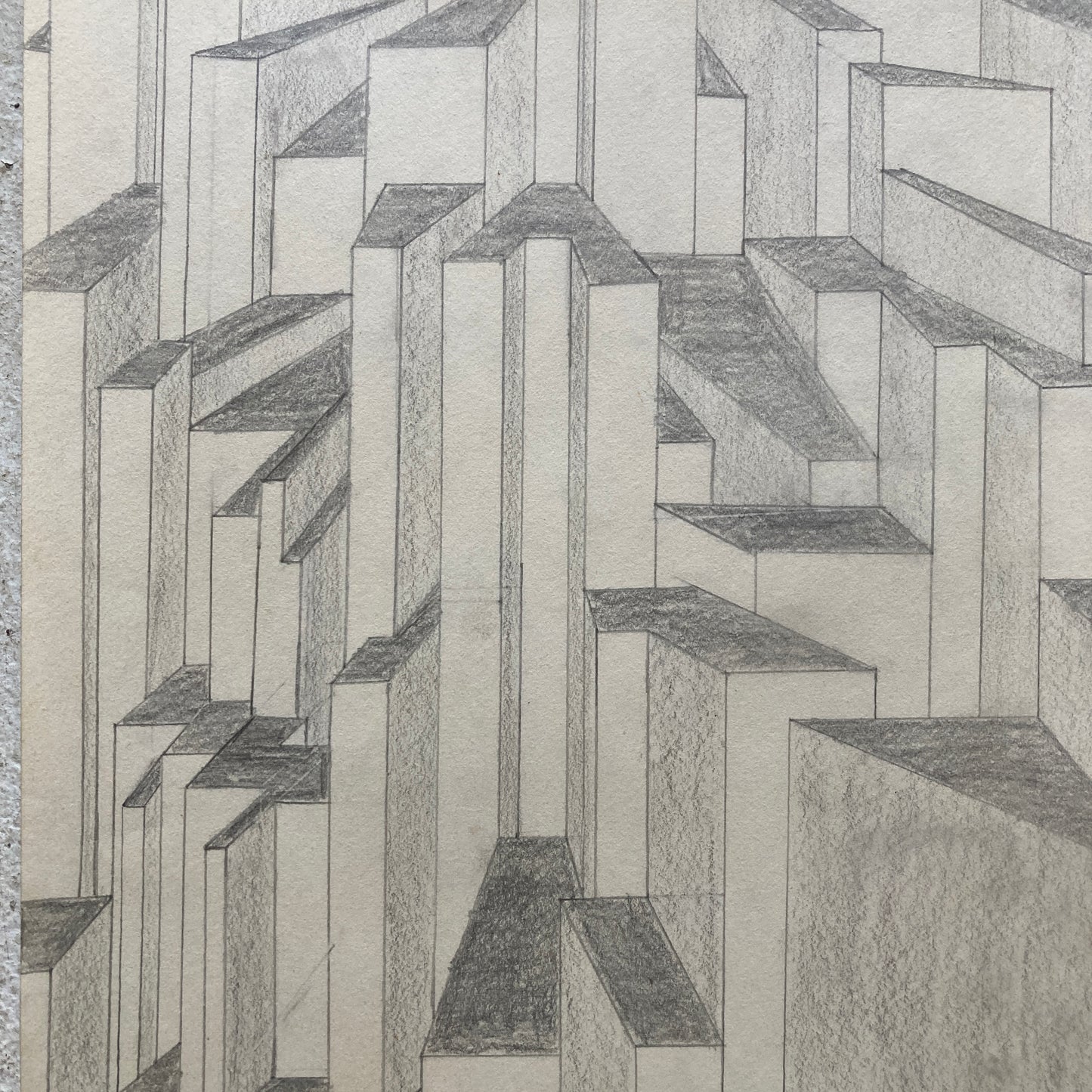 Abstract Cityscape Drawing, 1970