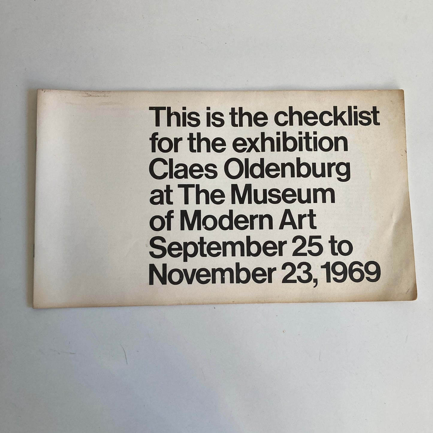 Claes Oldenburg Book + Exhibition Checklist