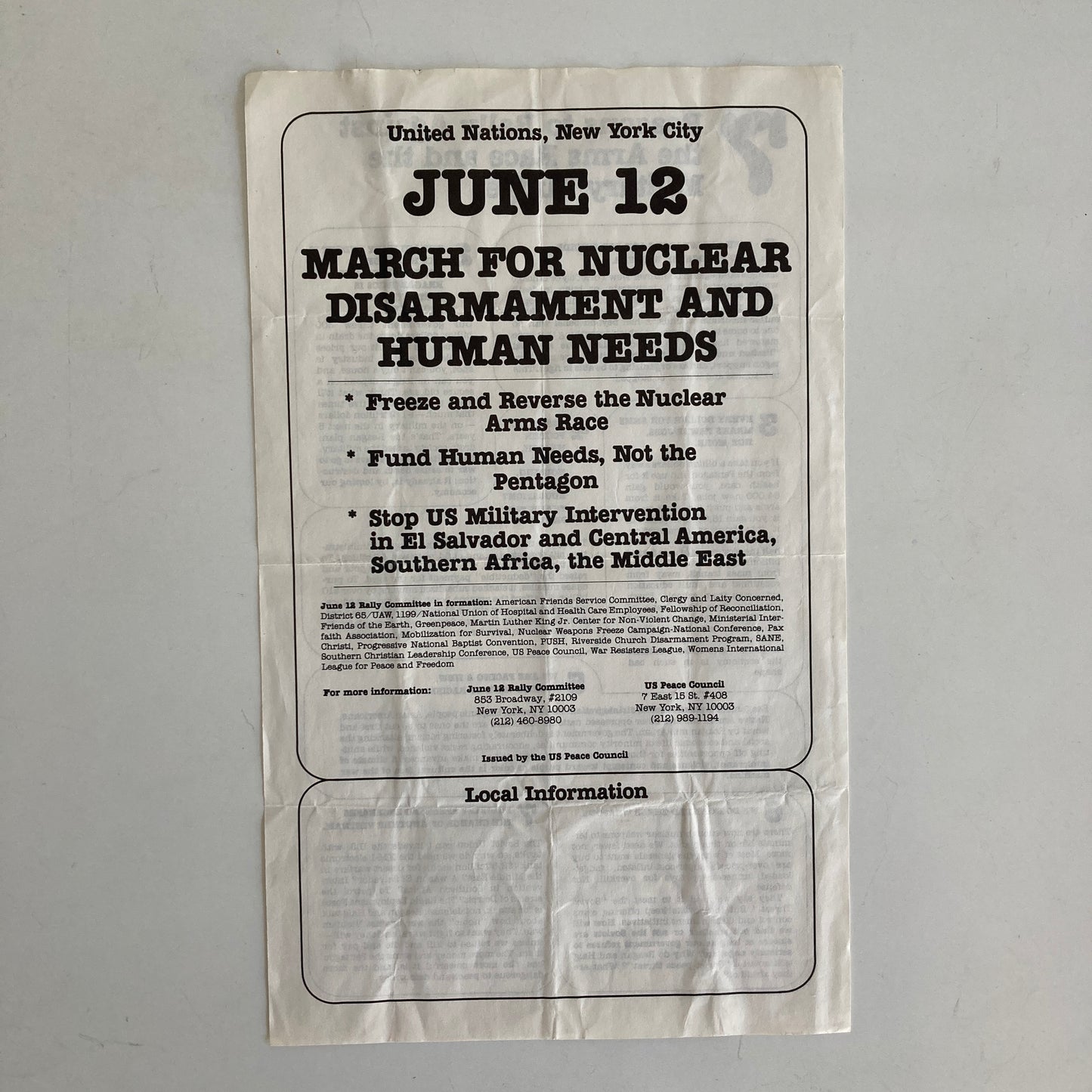 Protest Flyer, Anti-Nuclear Movement, 1970s